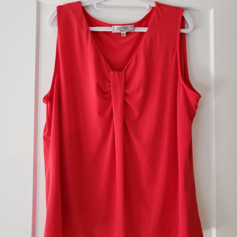 Kasper Red Blouse Plus Size 2X